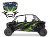 2023 RZR4 graphic decal kit with design V6501 blue green