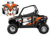 2011-2014 Polaris RZR 800 graphics decal kit design 4445 orange