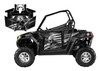 American Black Flag with Cracked Skull decal graphics kit for Polaris RZR 800s