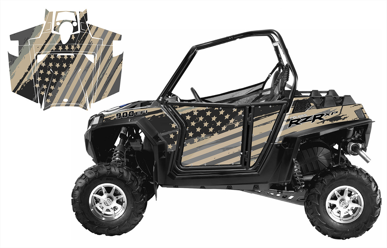 BrightWin SIDE BY SIDE サイン入りポスター VIPパス付き RZR 900XP 2011-14 Speeding Flag 9056