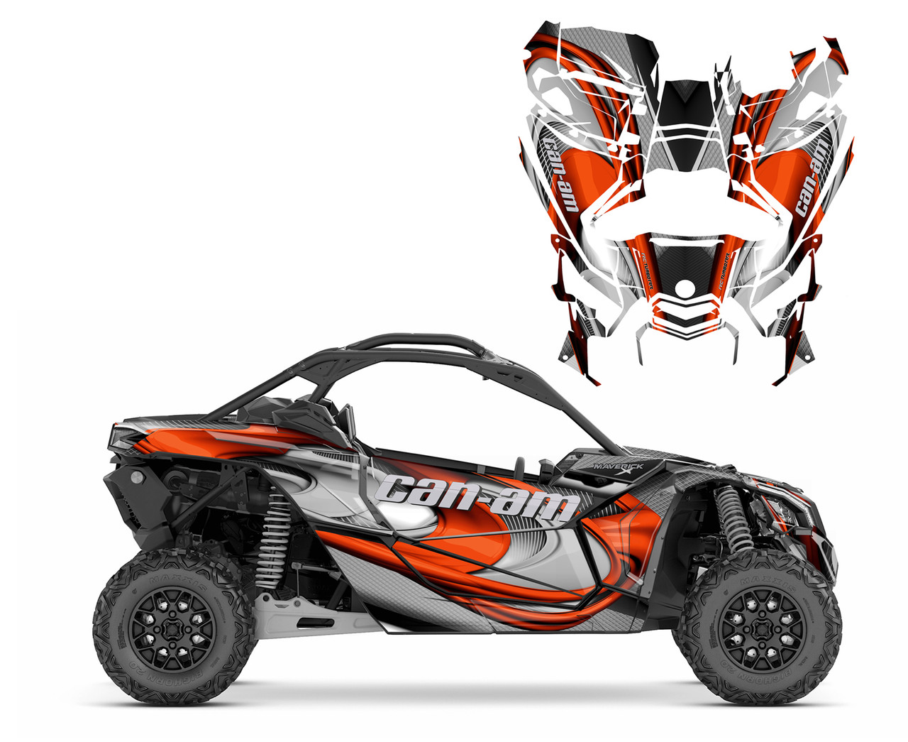 can am X3 Maverick graphics decal kit 3715 Orange