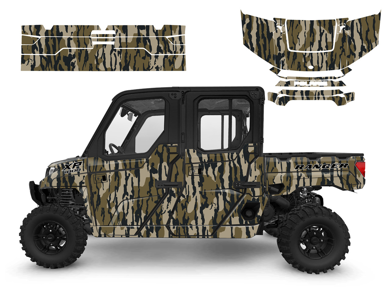 Polaris Ranger Crew 1000 XP 2018-2025 Mossy Oak Bottomland Camo graphics decal kit