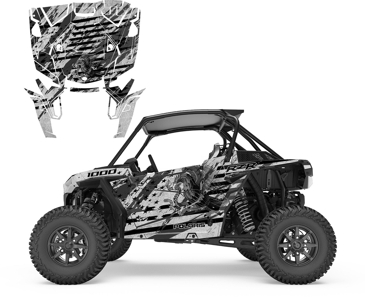 2019 - 2023 RZR-1000 Turbo S XP U.S. and Mexico Flag #9161