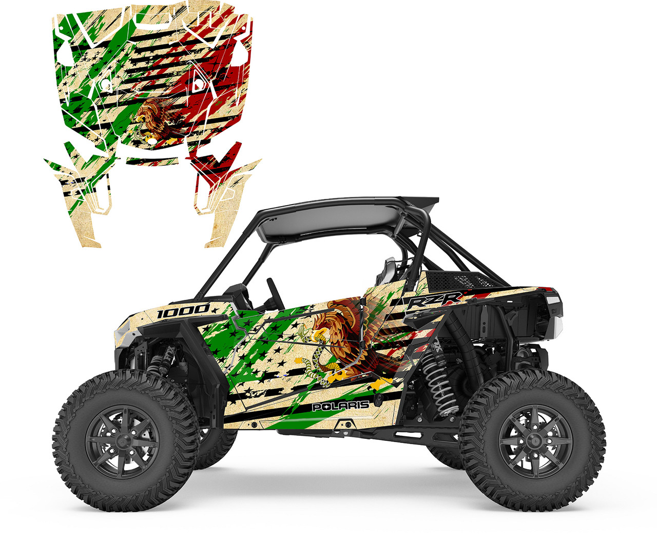 2019 - 2023 RZR-1000 Turbo S XP U.S. and Mexico Flag #9161