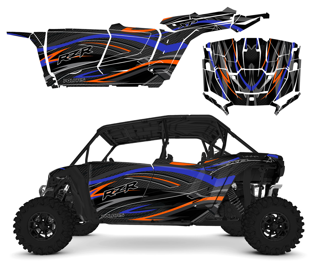 2024 -2025 RZR4 1000XP  Graphics design V1001 Blue orange