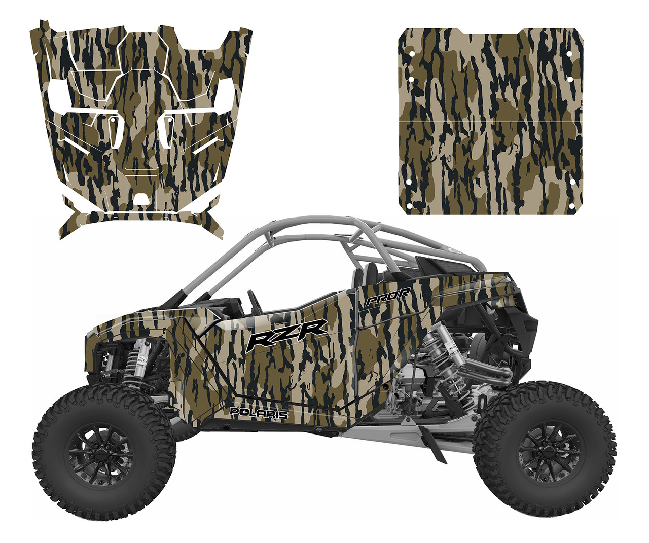 2026 RZR Pro S Bottomland Camo graphics decal kit