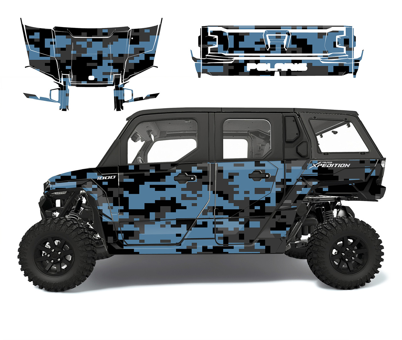 Polaris Xpedition 5 XP Strom Blue Digital Camo graphic wrap kit