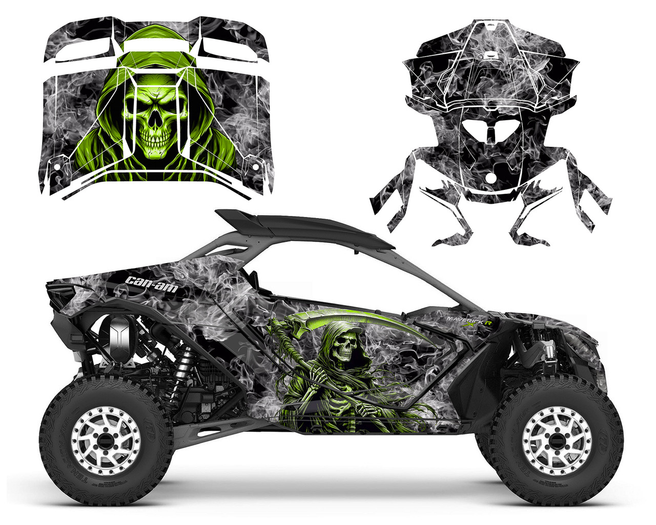 Can am Maverick R graphic wrap kit The Grim Reaper
