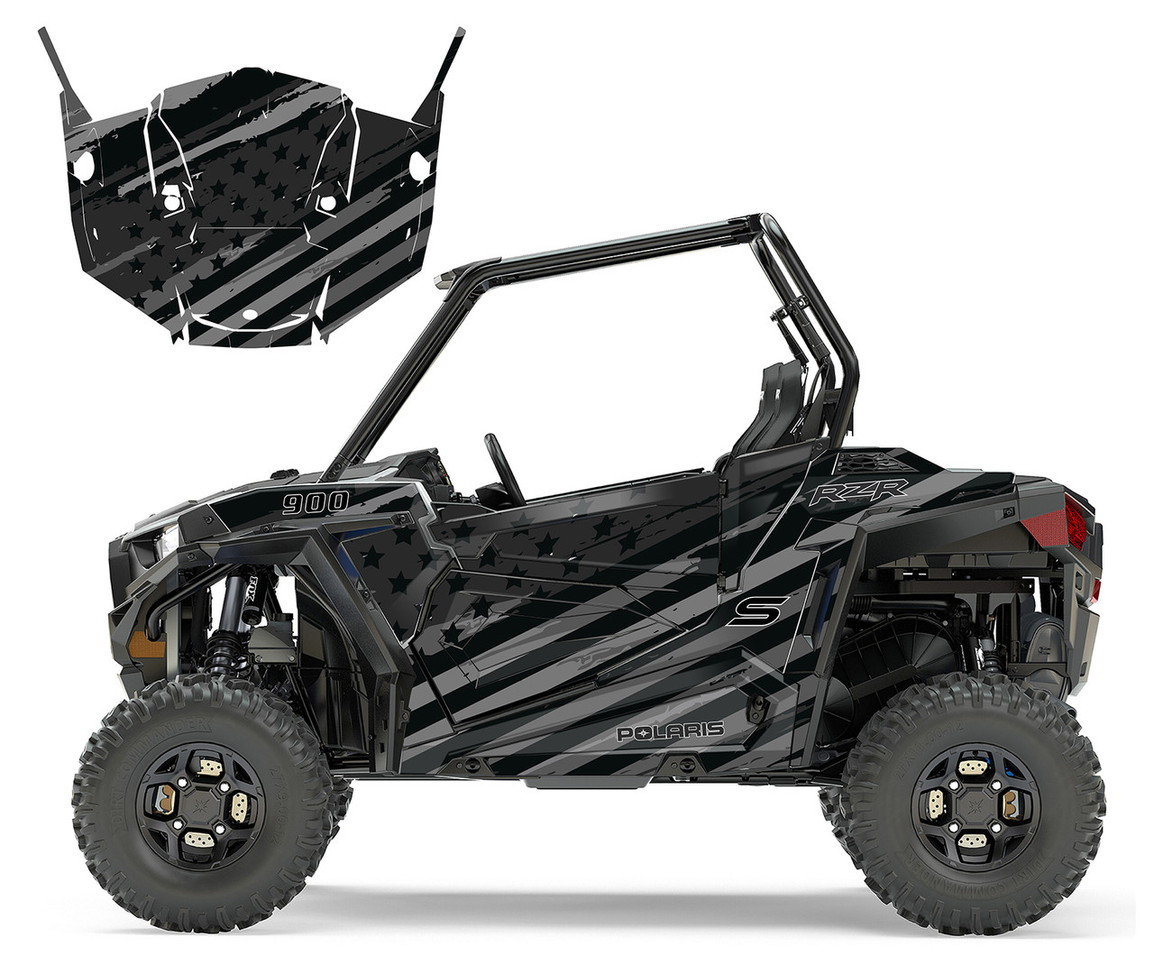 RZR-900 2015-19 Speeding Flag 9056 graphic wrap kit