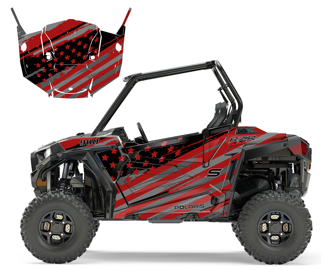 RZR-900 2015-19 Speeding Flag 9056 graphic wrap kit