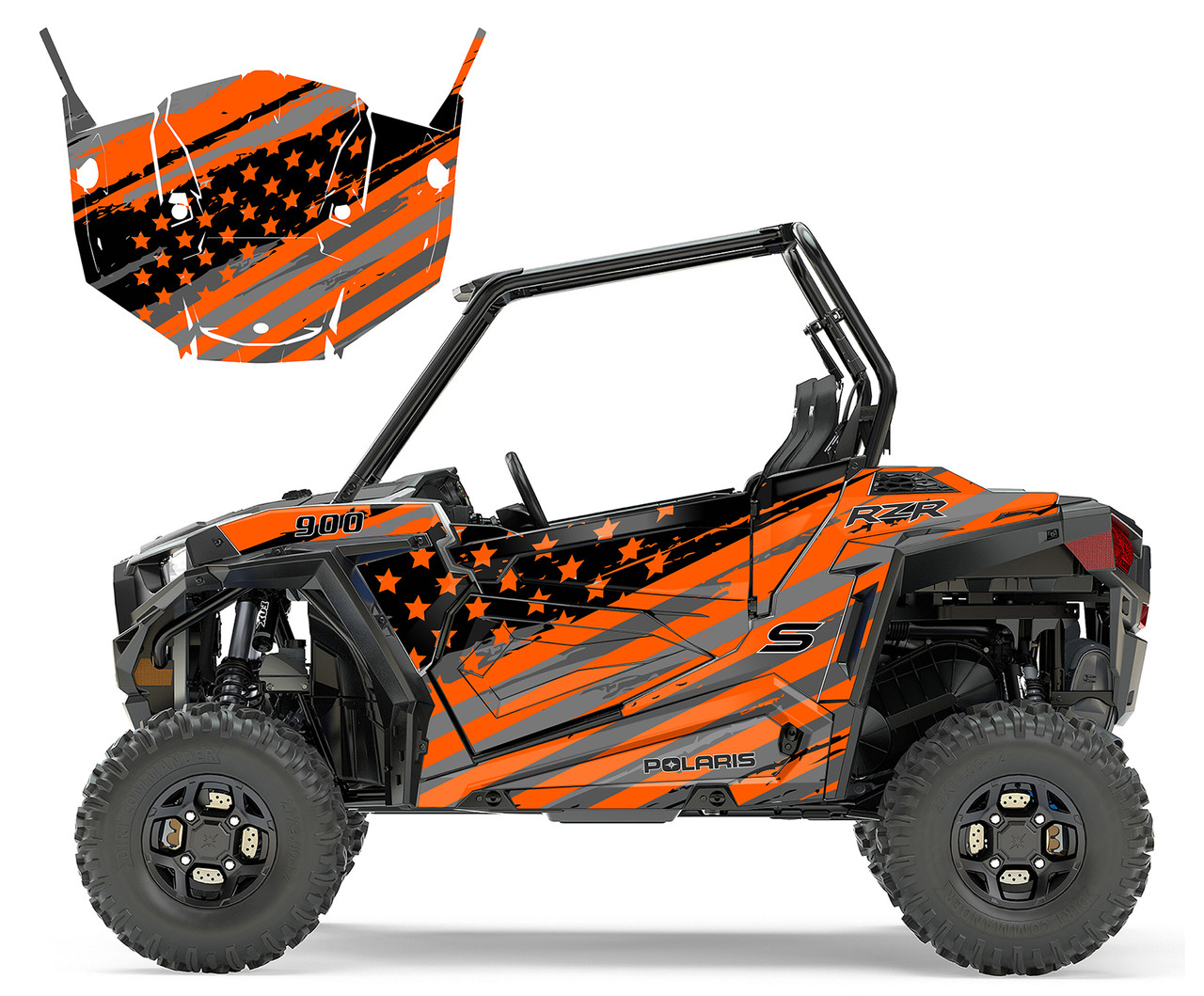 RZR-900 2015-19 Speeding Flag 9056 graphic wrap kit