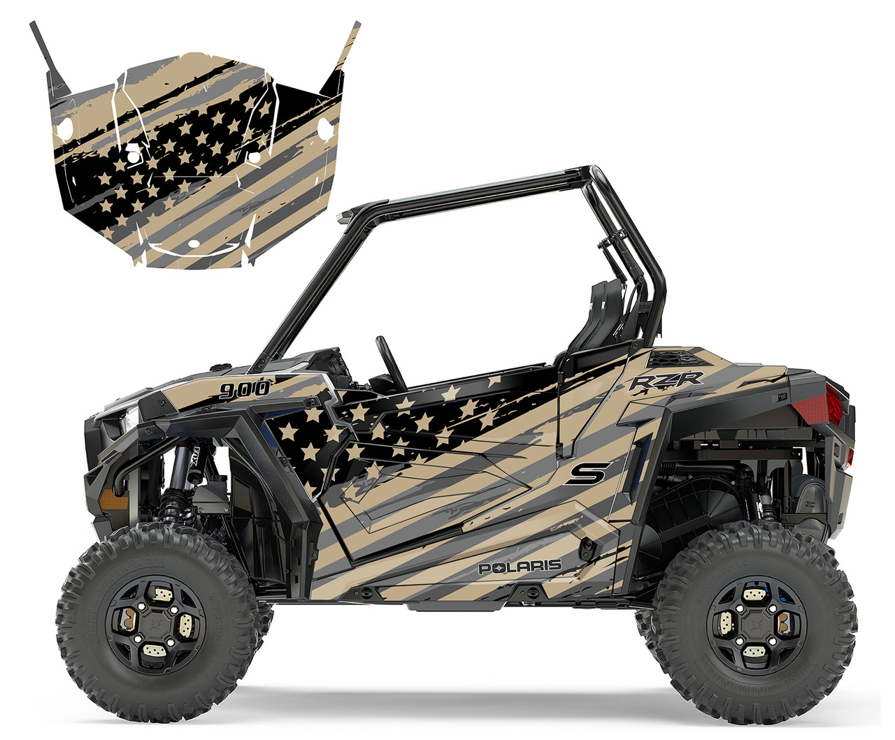 RZR-900 2015-19 Speeding Flag 9056 graphic wrap kit
