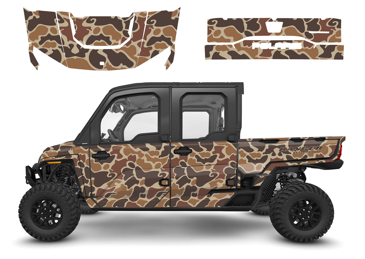 Polaris Ranger Crew 1500XD Old School Duck Camo Graphic Wrap kit