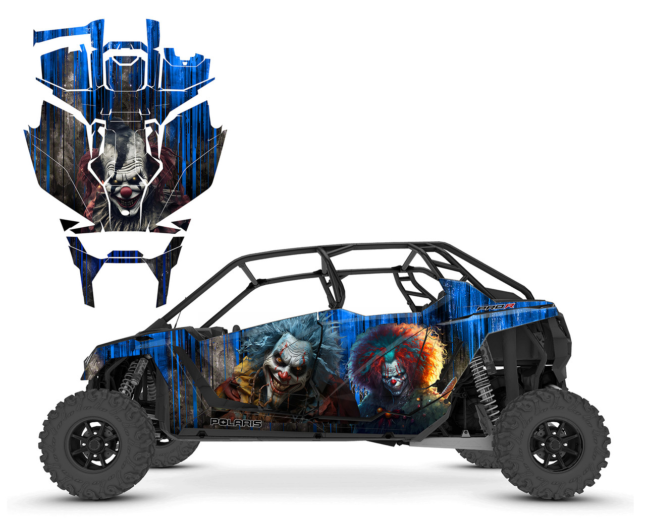 2020-23 RZR4 PRO-R PRO XP 4-seater Evil Clown graphic wrap kit