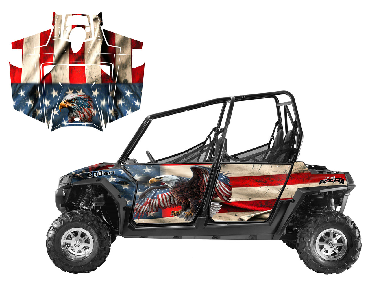 2011-2014 Polaris RZR4  800, 800s  with Soaring Eagle design 7501