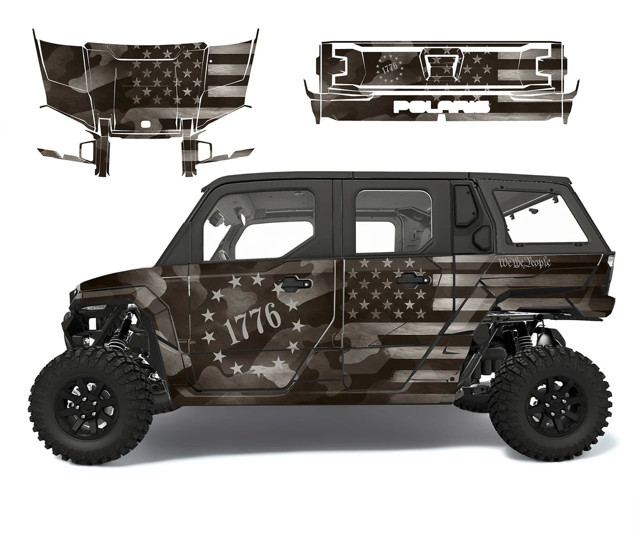 Polaris Xpedition 5 Camo Flag 1776 Sepia graphic wrap kit