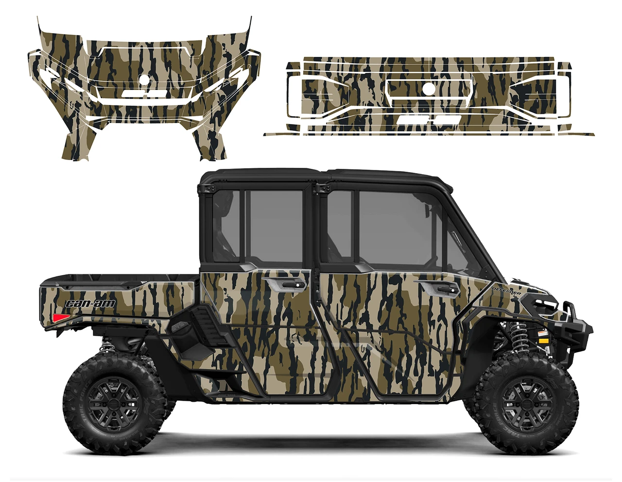 Can-Am Defender Max HD11 Mossy Oak Bottomland Hunting Camo 24 mil graphics kit