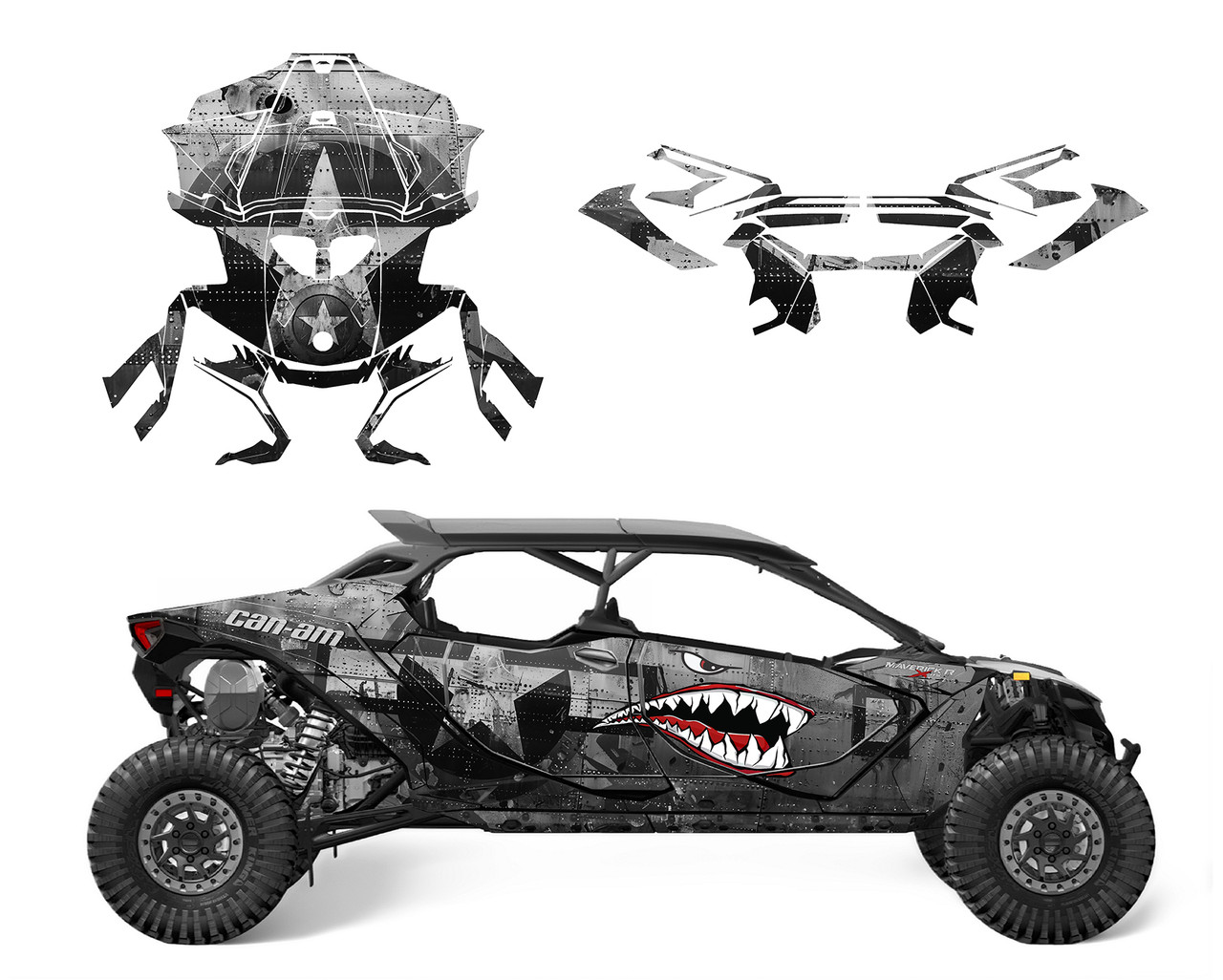 Maverick R Max 2024-2026 Army Warhawk Shark