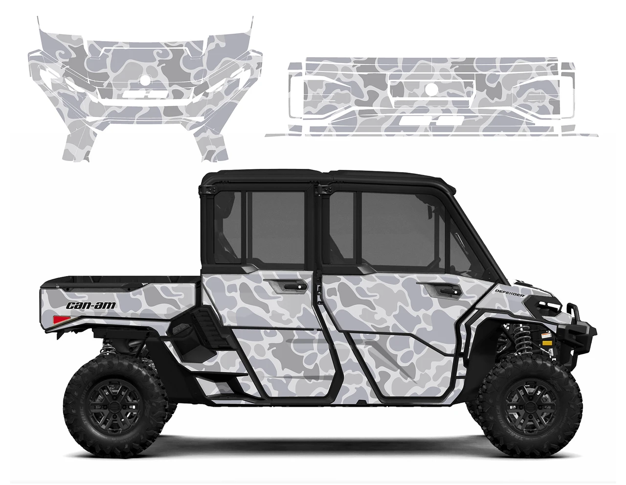 Can-Am Defender Max HD10 HD11 Blizzard Duck Camo Graphic Wrap kit