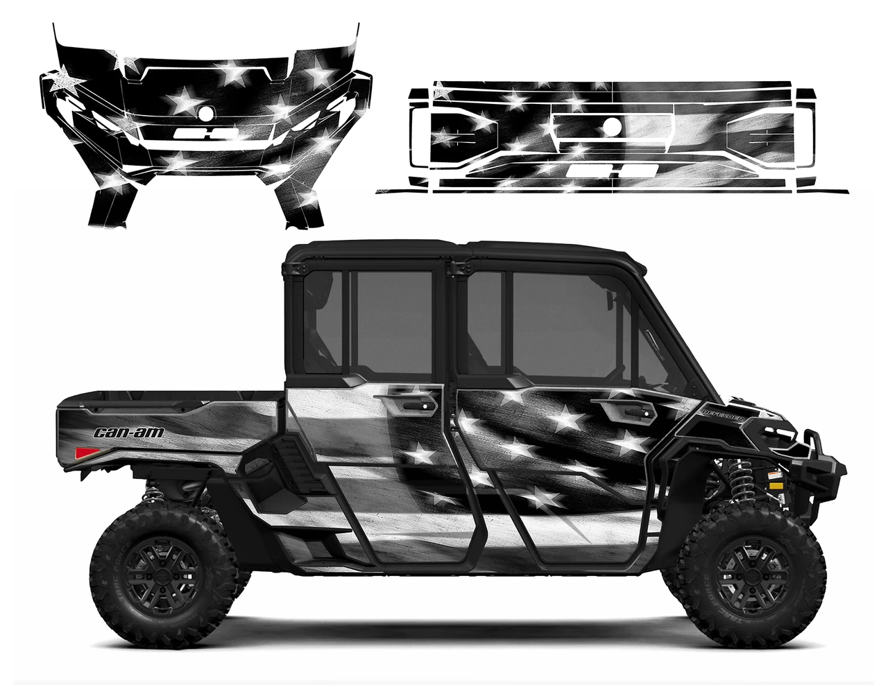 Can am Defender Max HD10 and HD11 Tattered American Flag