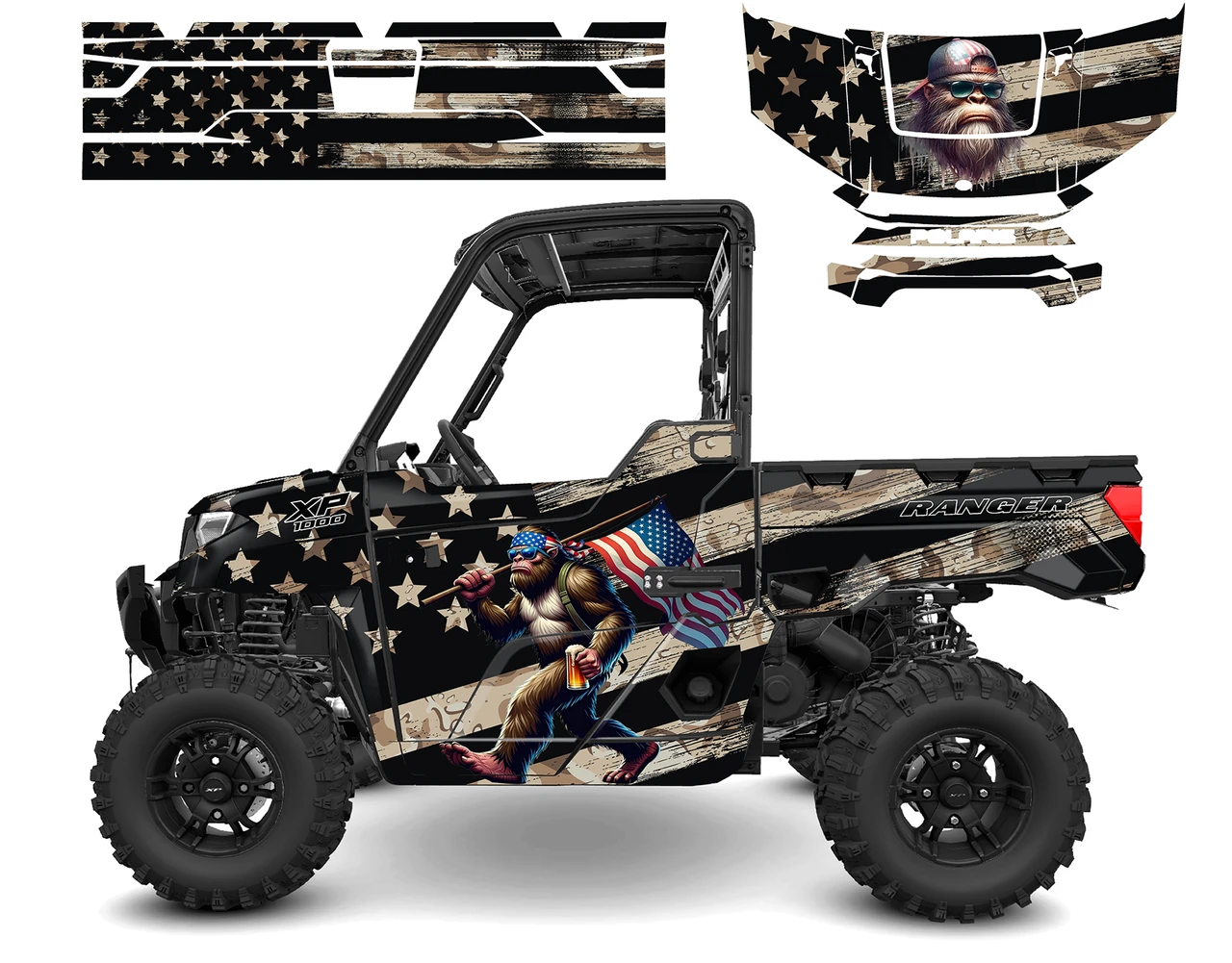 Polaris Ranger 2018-2025 Sasquatch graphic wrap kit