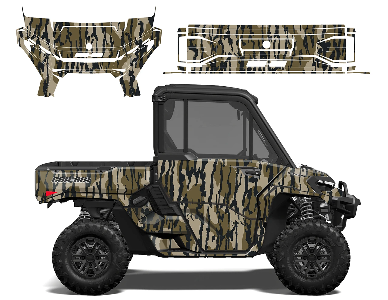 Can am Defender HD 10 and HD11 Bottomland Camo wrap graphic kit