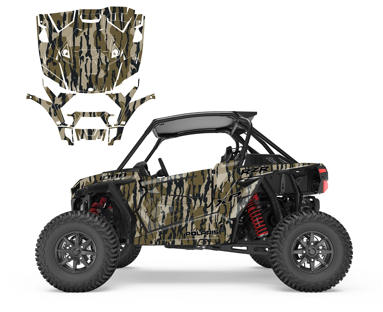 2023 Polaris RZR 1000 XP Turbo S graphics wrap kit Bottomland Camo