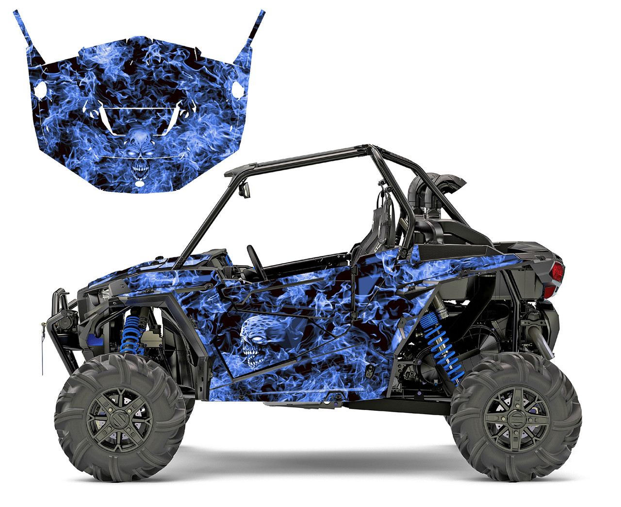 Polaris RZR 1000 custom graphics for 2014 - 2018 with Zombie Skull
