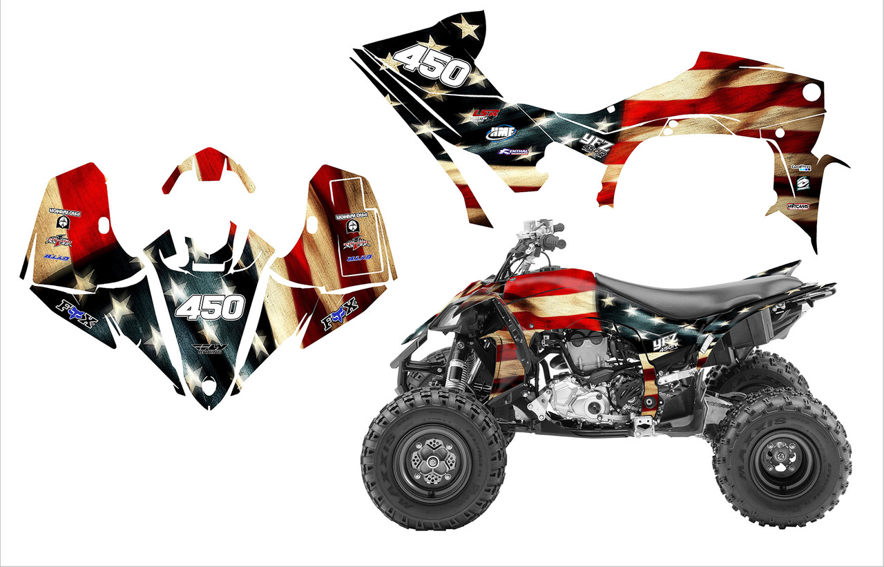 YFZ450R 2014-19 American Tattered Flag Design