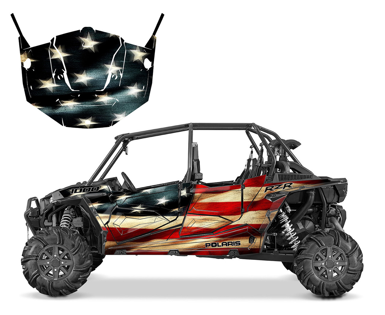 RZR4-1000 4-SEATER 2015-2018 Tattered American Flag