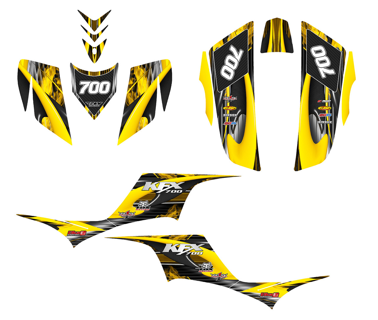 Kawasaki KFX 700 custom graphics kit design #3333