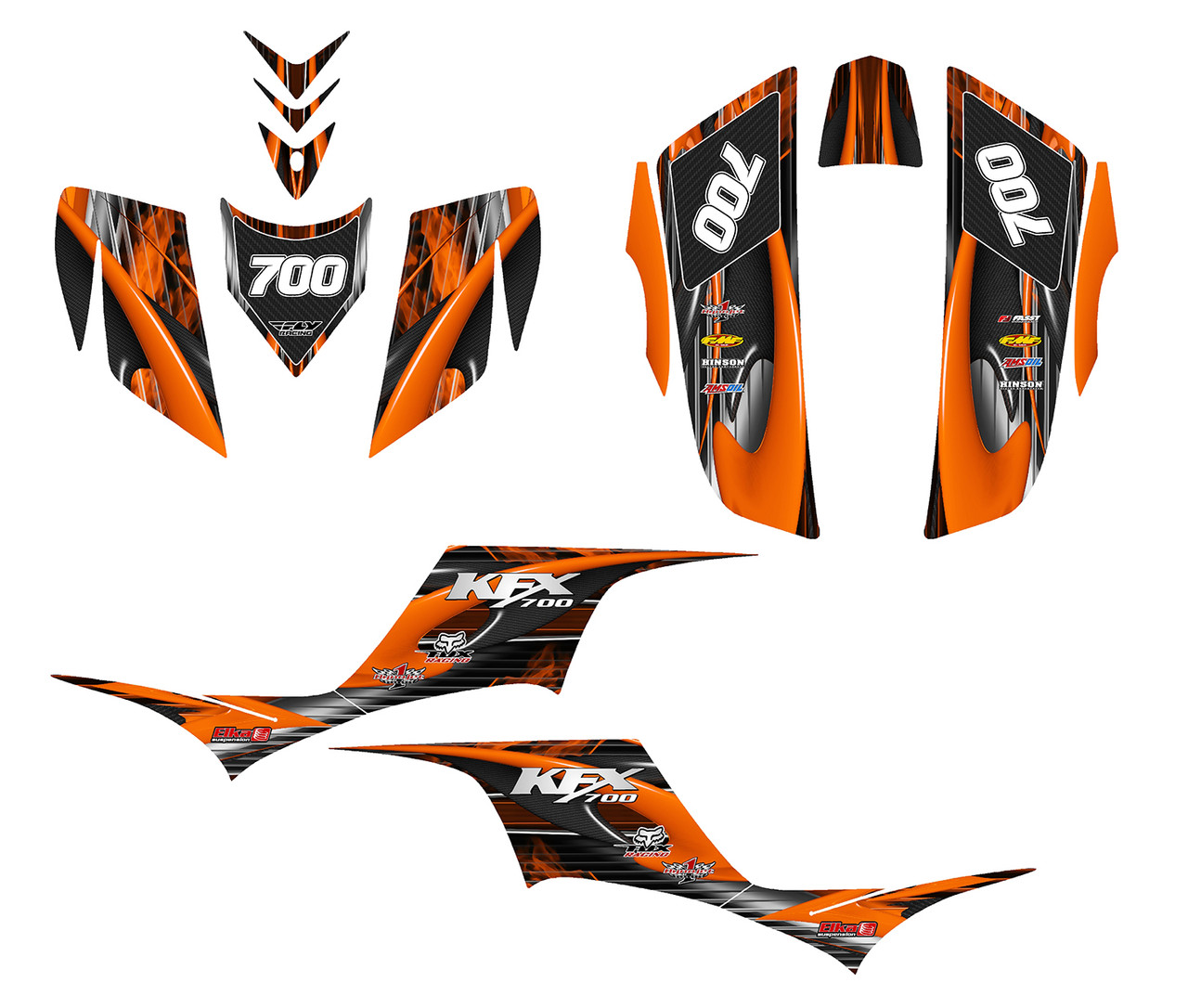 Kawasaki KFX 700 custom graphics kit design #3333