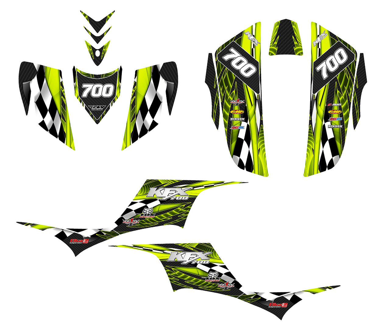 Kawasaki KFX 700 custom graphics kit design #3500