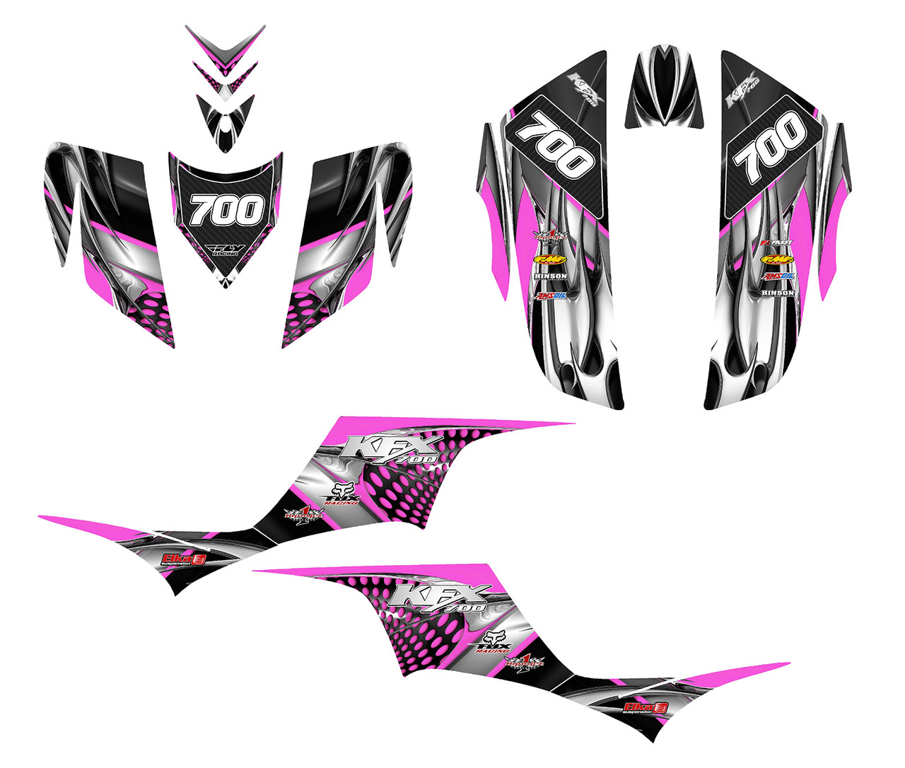 Kawasaki KFX 700 custom graphics kit design #7777