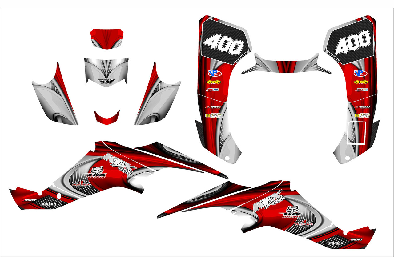 Kawasaki KFX400 Quadracer graphics kit design 3737