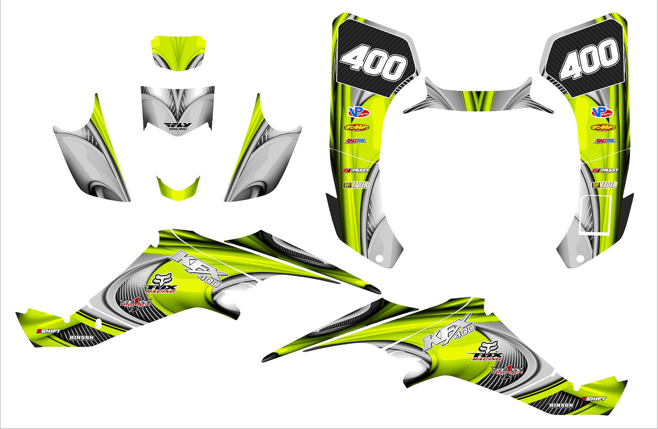 Kawasaki KFX400 Quadracer graphics kit design 3737