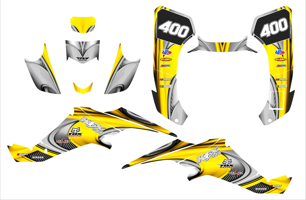 Kawasaki KFX400 Quadracer graphics kit design 3737