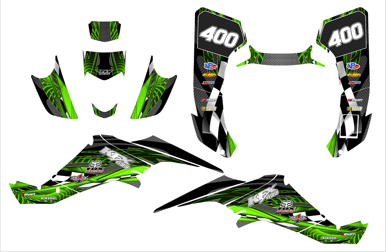 Kawasaki KFX400 Quadracer graphics kit design 3500