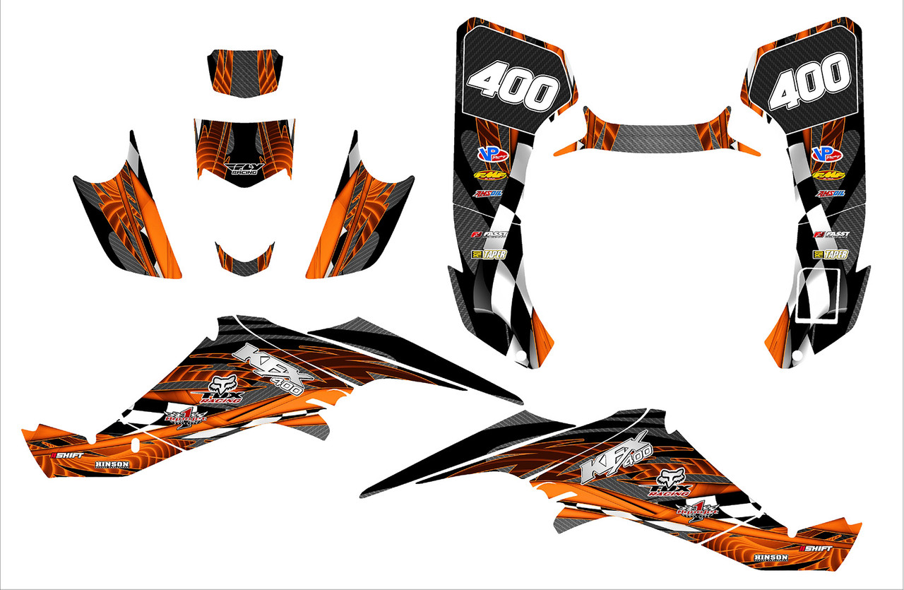 絵画 flk040108 Kawasaki KFX400 Quadracer graphics kit design 3500