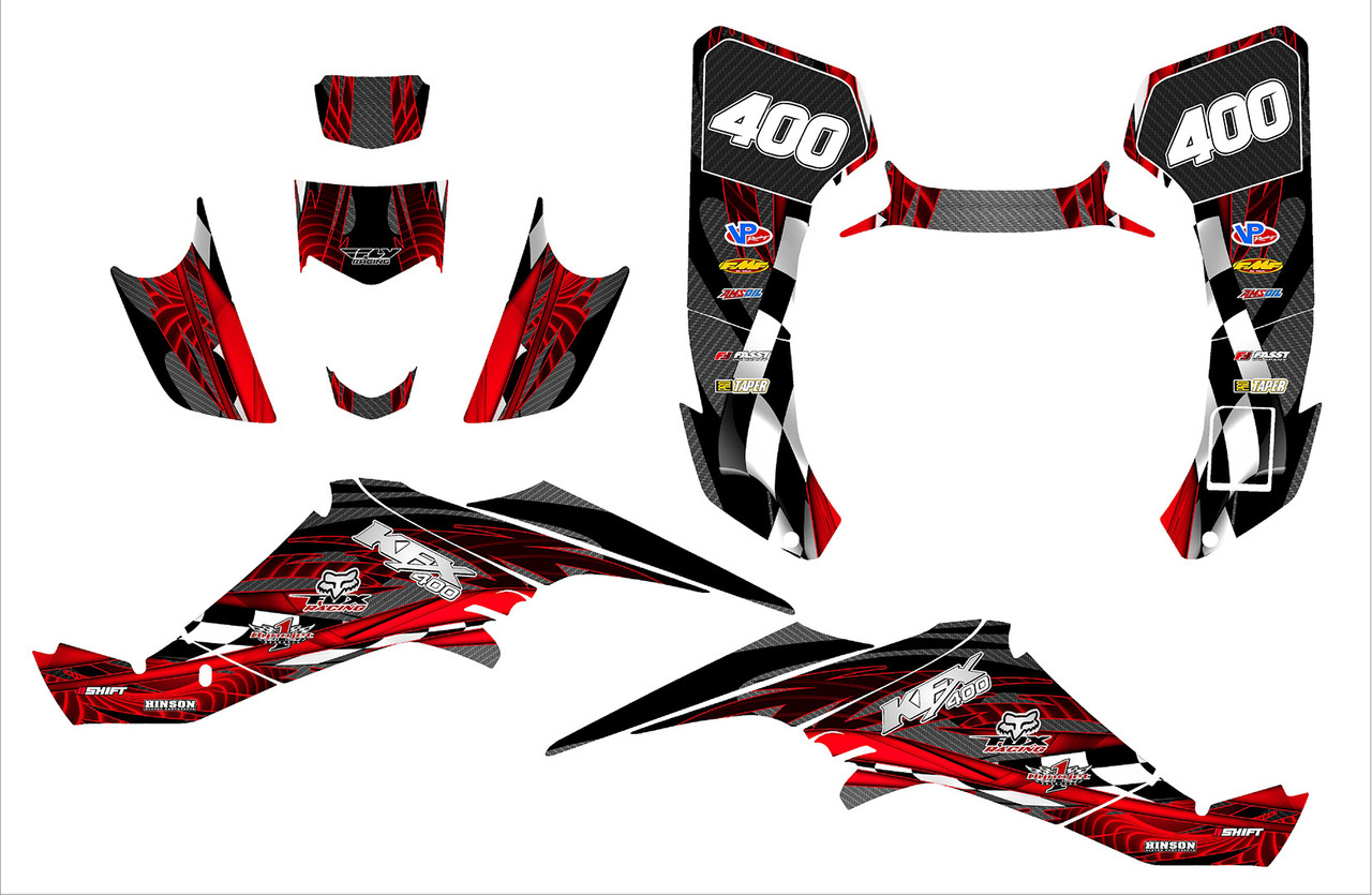 Kawasaki KFX400 Quadracer graphics kit design 3500