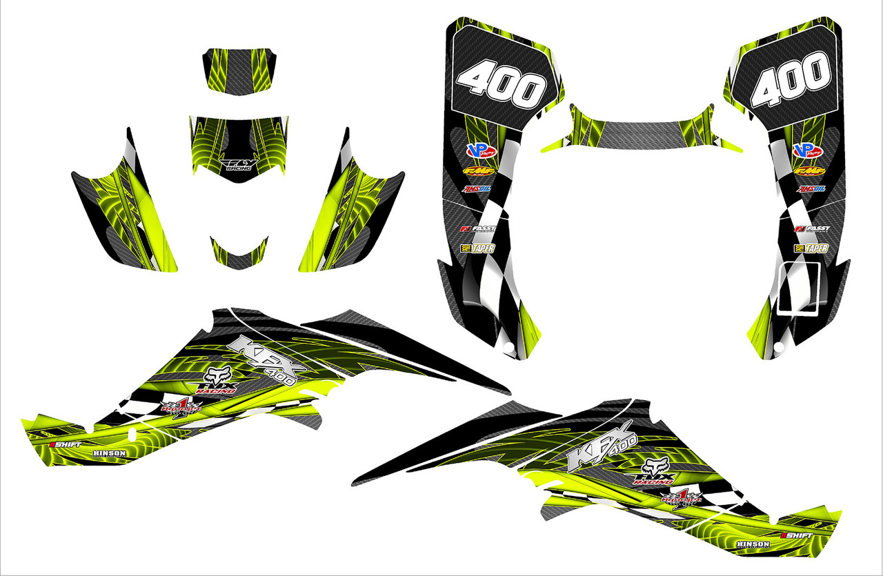 Kawasaki KFX400 Quadracer graphics kit design 3500