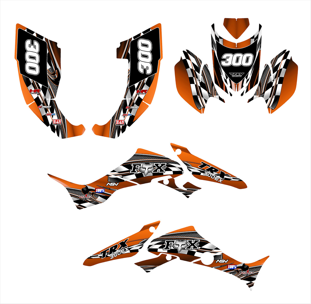 サイン ポスター ジェネ レーサー F3000 HONDA 無限 Honda TRX300EX graphics 2007-2013 design 2500