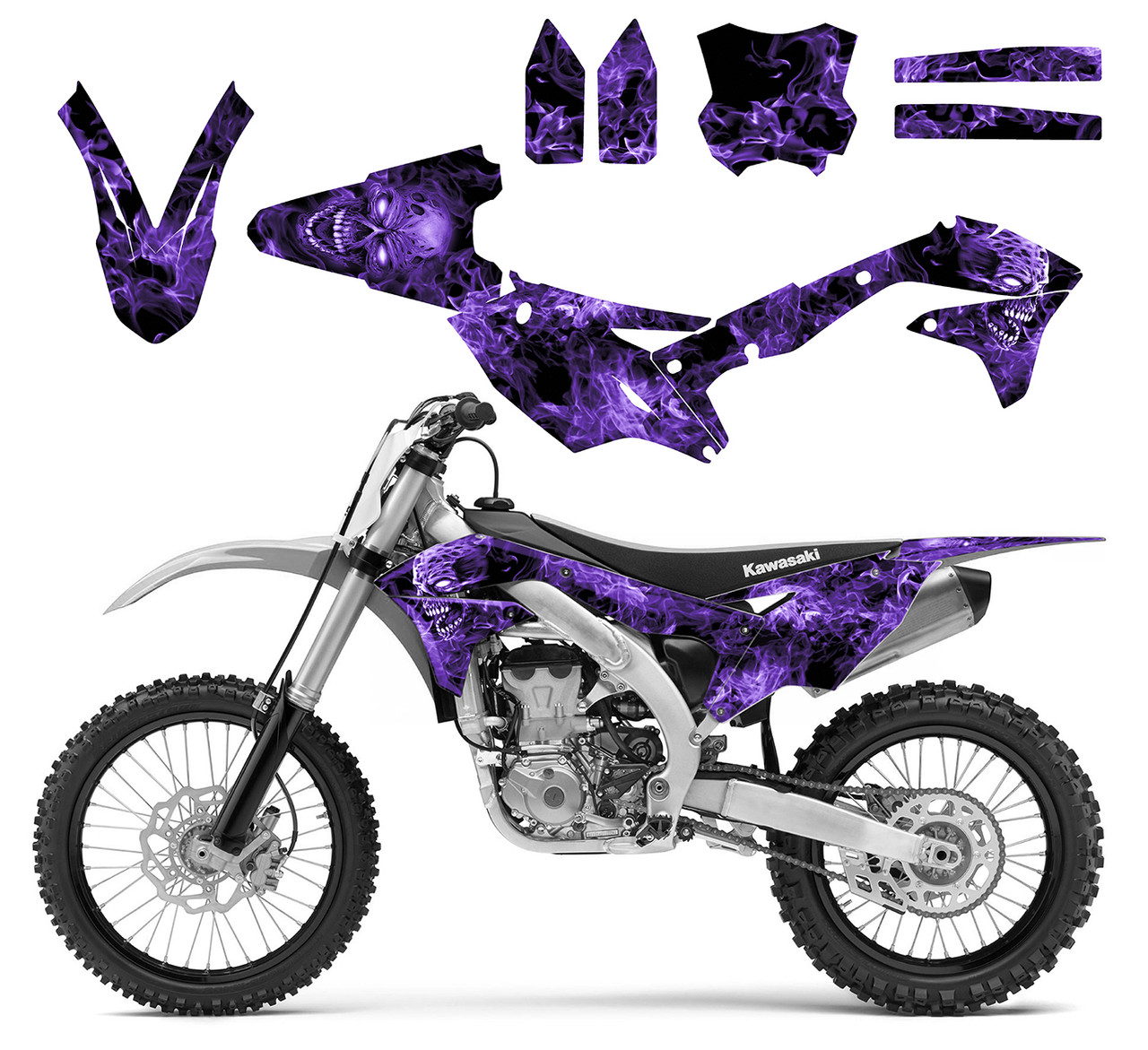 Purple Zombie graphics for Kawasaki KX450F