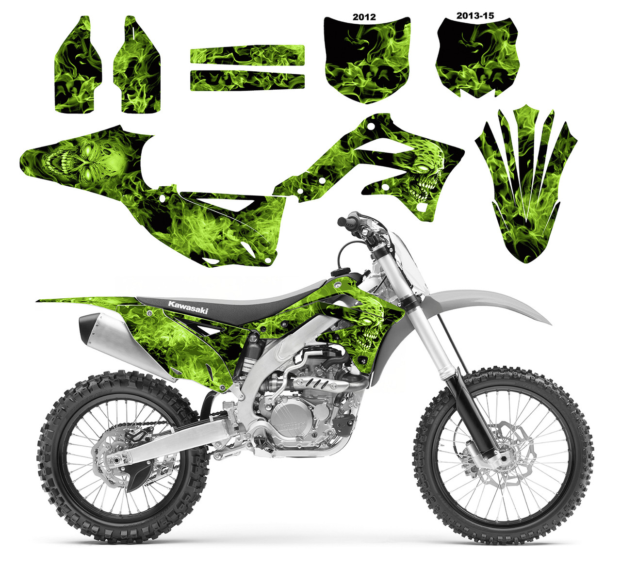 2013-2015 Kawasaki KX 450F graphics kit Design 9500 Zombie