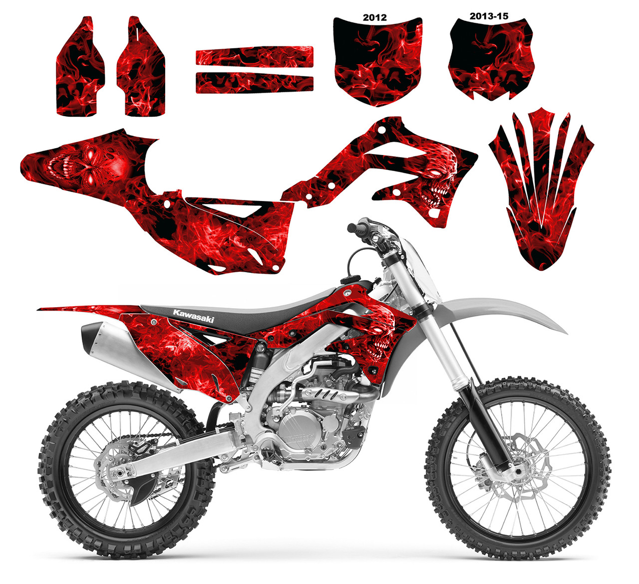 2013-2015 Kawasaki KX 450F graphics kit Design 9500 Zombie