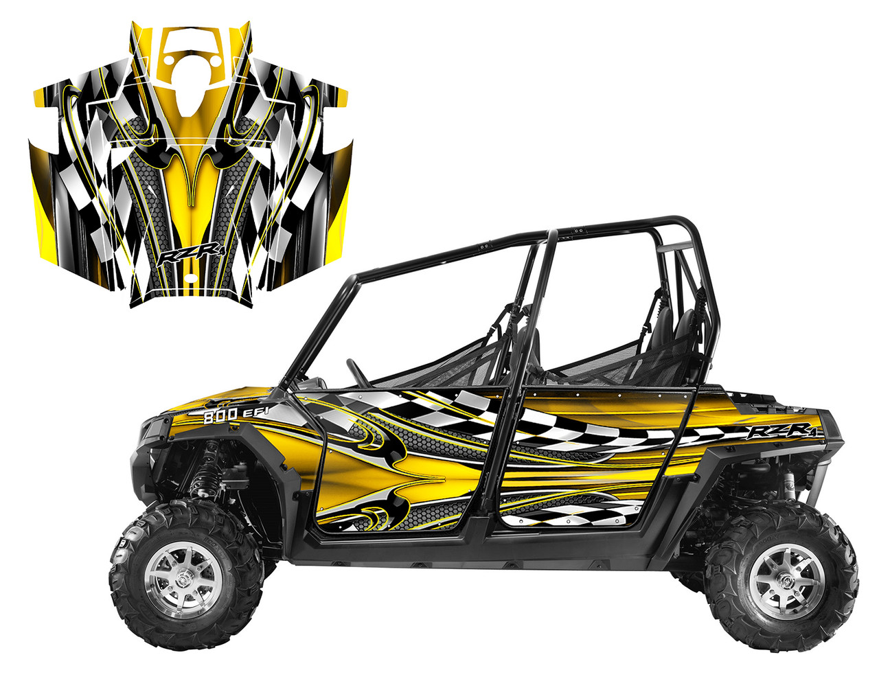 2012 RZR4 800 graphics wrap kit