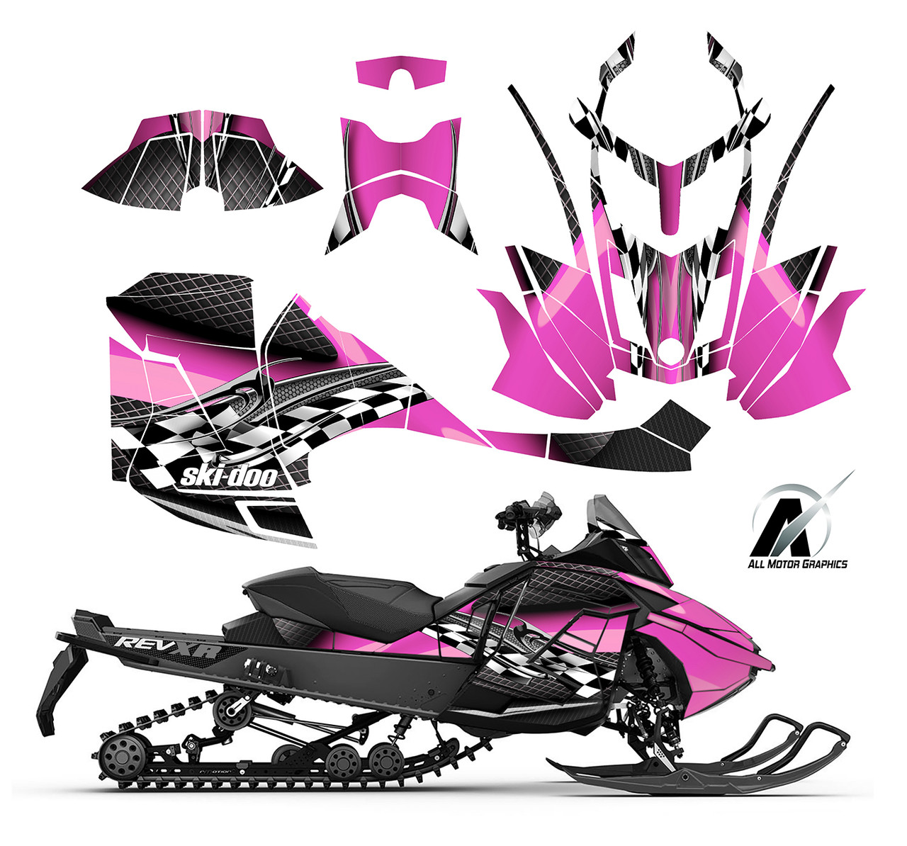 Ski-doo REV XR GSX 1200 snowmobile wrap kit design #2300