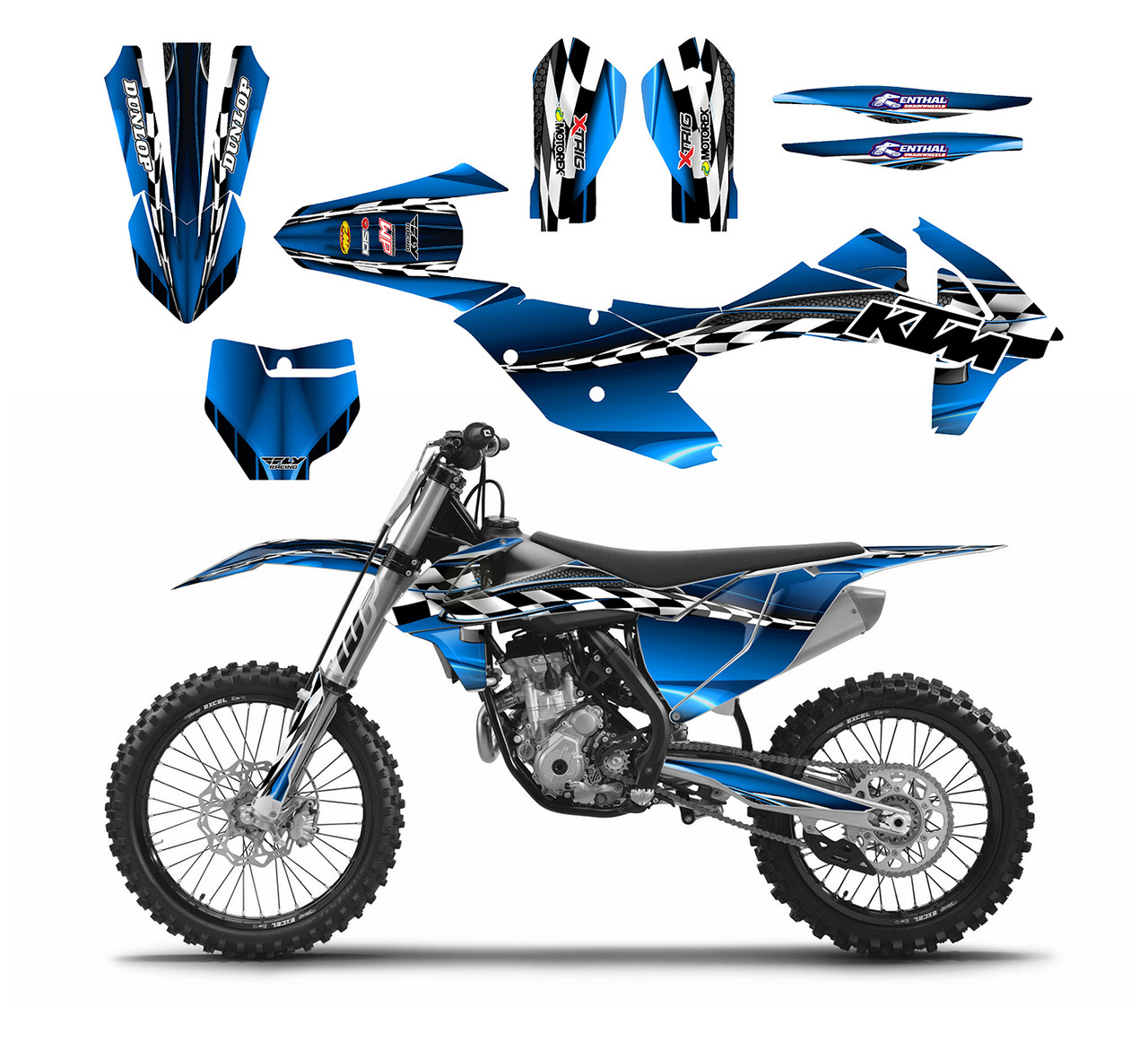 Blue 2016 KTM sxf custom sticker graphic kit