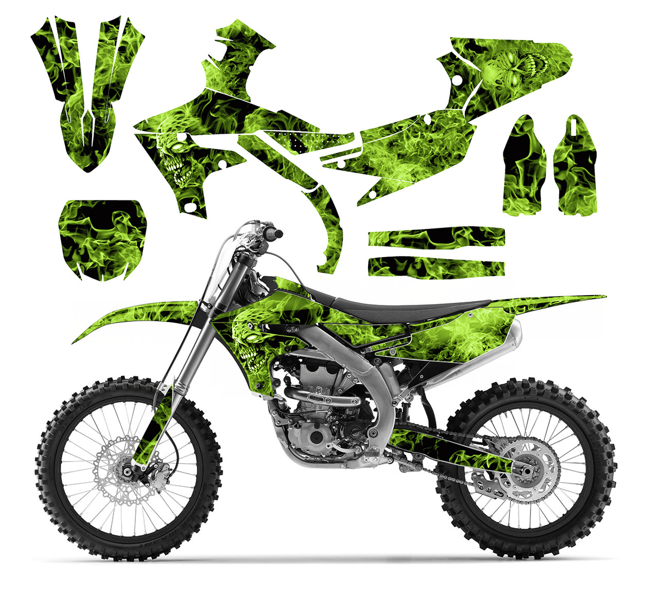 2020 YZ 450F custom sticker graphic kit with green zombie