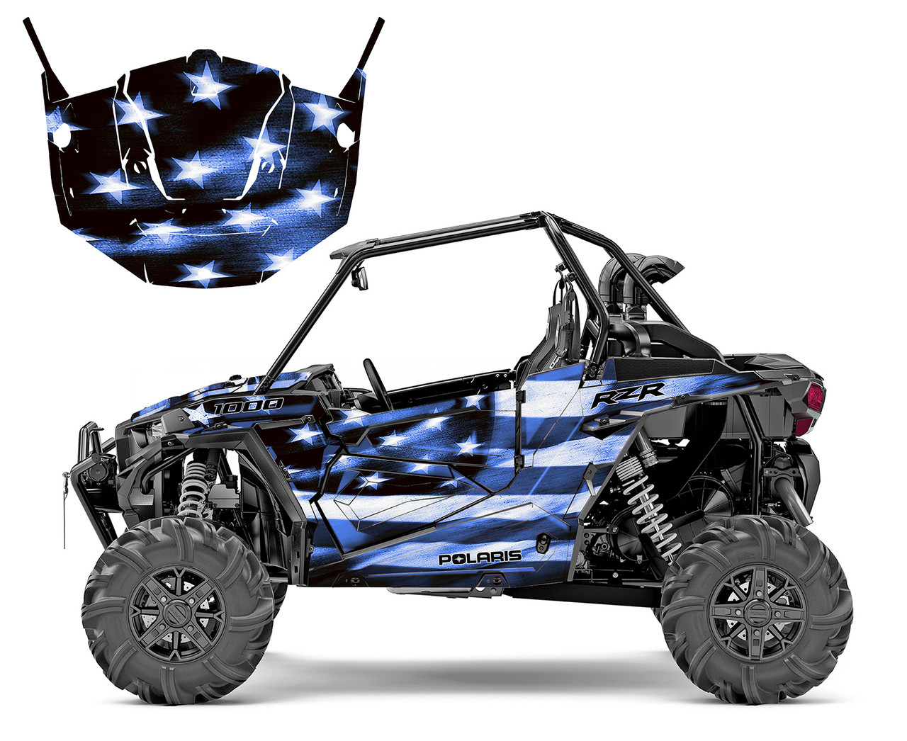 Polaris RZR 1000 custom graphics for 2014 - 2018 American Flag